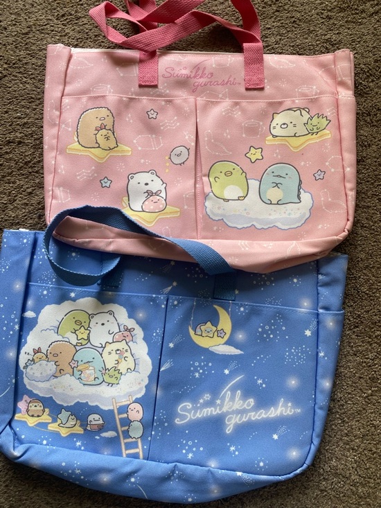 Sanrio Handbags - Sumikkogurashi Pink and Blue Character Tote Bags Japanese new